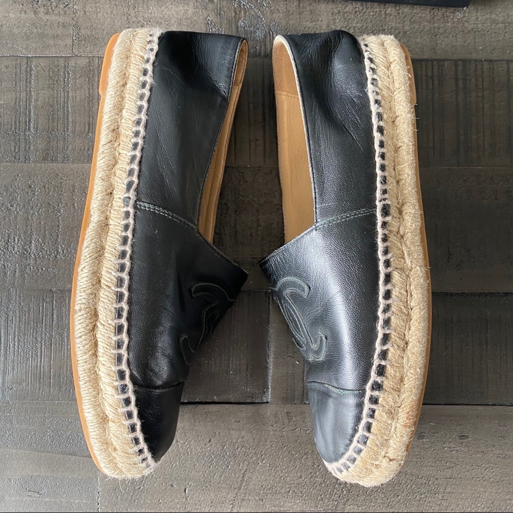CHANEL Black Leather Espadrilles - Picture 4 of 7